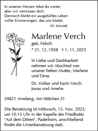 Erinnerungsbild für Marlene Verch