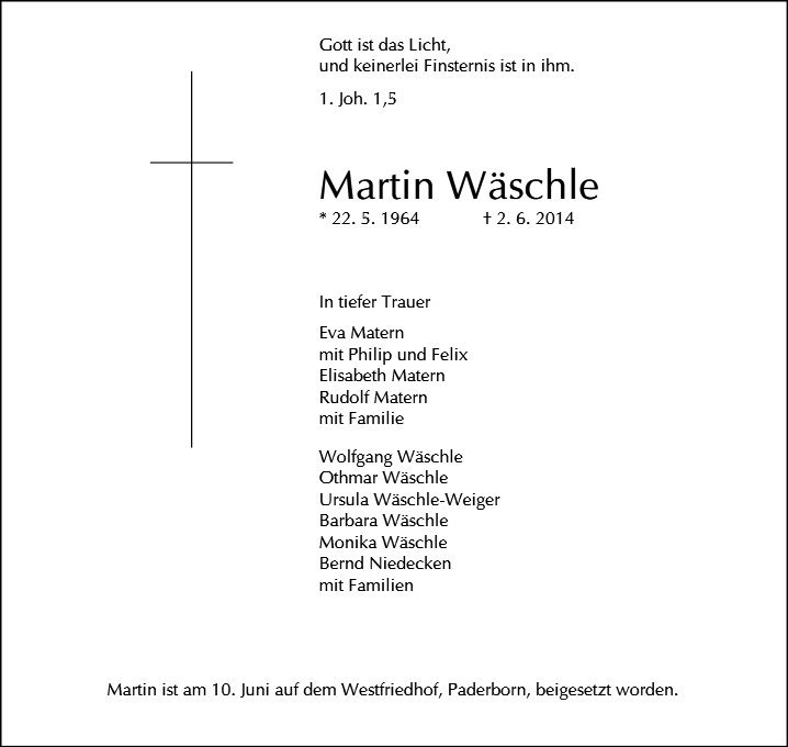 Erinnerungsbild für Martin Wäschle