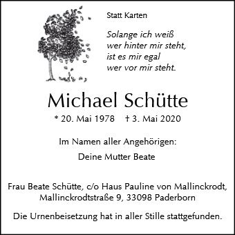 Erinnerungsbild für Michael Schütte