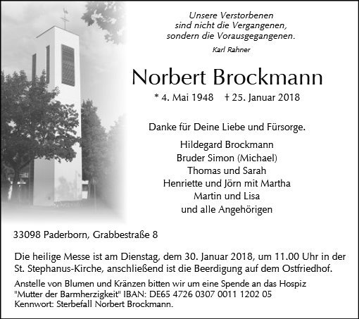 Erinnerungsbild für Norbert Brockmann