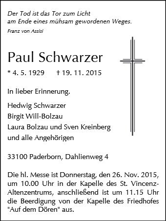 Erinnerungsbild für Paul Schwarzer