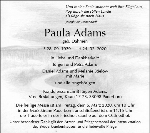 Erinnerungsbild für Paula Adams