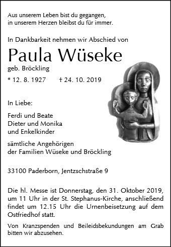 Erinnerungsbild für Paula Wüseke