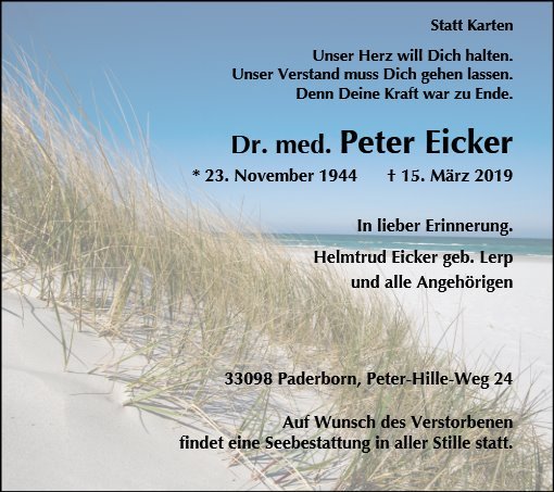 Erinnerungsbild für Dr. med. Peter Eicker