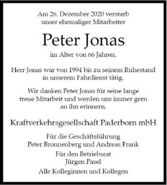 Erinnerungsbild für Peter Jonas