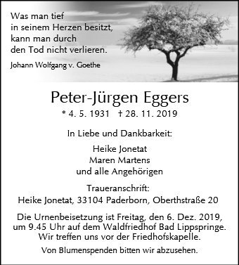 Erinnerungsbild für Peter-Jürgen Eggers