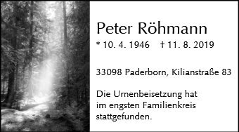 Erinnerungsbild für Peter Röhmann
