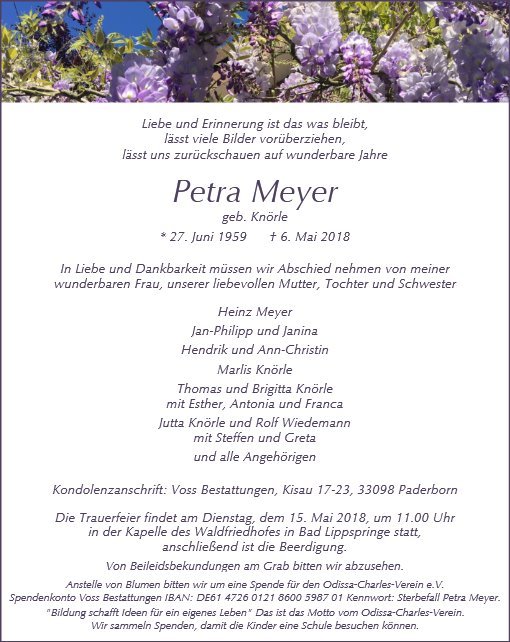 Erinnerungsbild für Petra Meyer