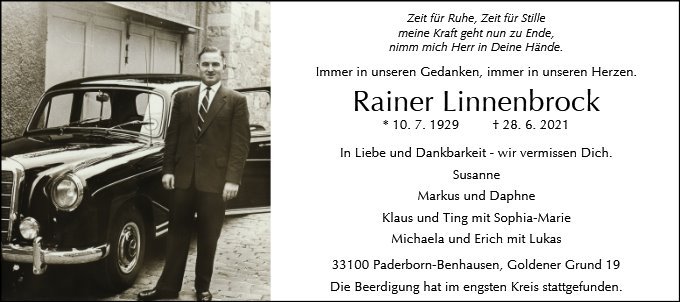 Erinnerungsbild für Rainer Linnenbrock