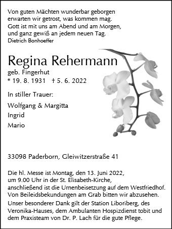 Erinnerungsbild für Regina Rehermann