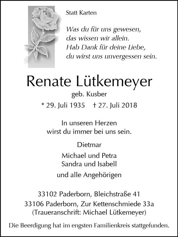 Erinnerungsbild für Renate Lütkemeyer