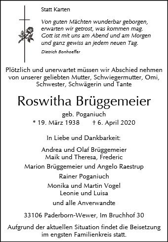 Erinnerungsbild für Roswitha Brüggemeier