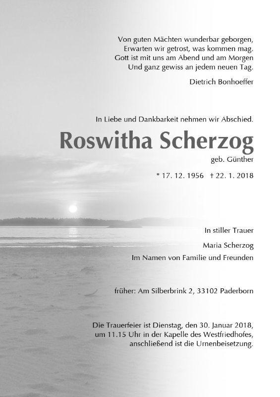 Erinnerungsbild für Roswitha Scherzog
