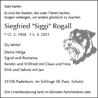 Erinnerungsbild für Siegfried Rogall