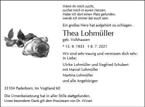Erinnerungsbild für Thea Lohmüller