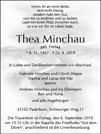 Erinnerungsbild für Thea Minchau
