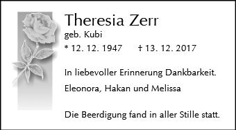 Erinnerungsbild für Theresia Zerr