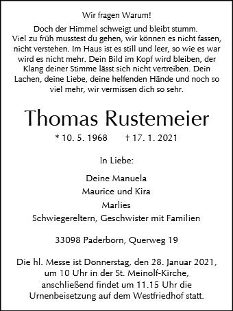 Erinnerungsbild für Thomas Rustemeier
