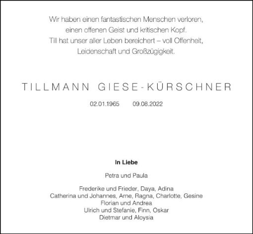 Erinnerungsbild für Tillmann Giese-Kürschner