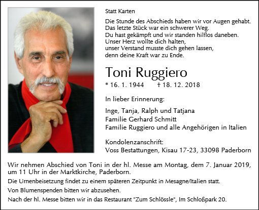 Erinnerungsbild für Toni Ruggiero