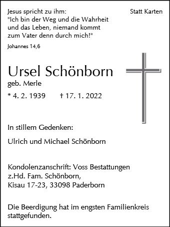Erinnerungsbild für Ursel Schönborn