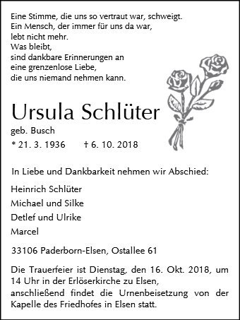 Erinnerungsbild für Ursula Schlüter