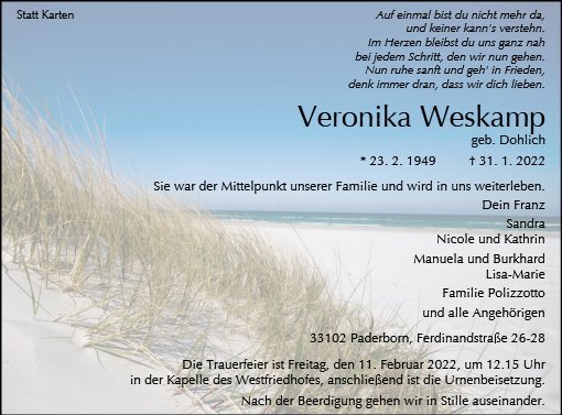 Erinnerungsbild für Veronika Weskamp