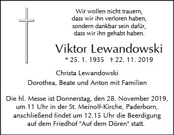 Erinnerungsbild für Viktor Lewandowski
