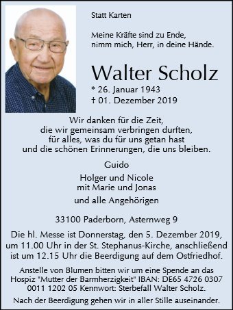 Erinnerungsbild für Walter Scholz