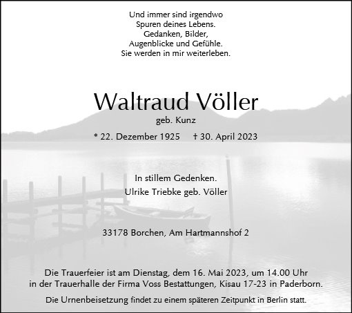 Erinnerungsbild für Waltraud Völler