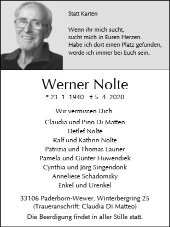 Erinnerungsbild für Werner Nolte