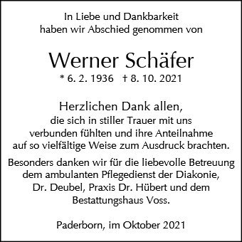 Erinnerungsbild für Werner Schäfer