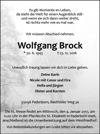 Erinnerungsbild für Wolfgang Brock