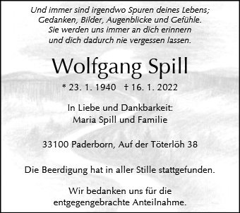 Erinnerungsbild für Wolfgang Spill