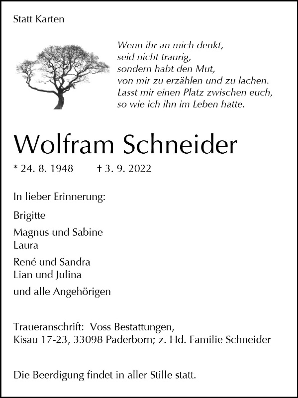 Erinnerungsbild für Wolfram Schneider